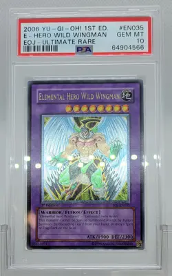 YUGIOH 1ST EOJ-EN035 ELEMENTAL HERO WILD WINGMAN ULT PSA 10 GEM MINT #64904566 - Image 4