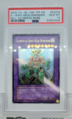 YUGIOH 1ST EOJ-EN035 ELEMENTAL HERO WILD WINGMAN ULT PSA 10 GEM MINT #64904566 - Image 5