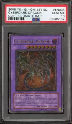 Yu-Gi-Oh! Cyberdark Dragon 1st Edition Ultimate Rare CDIP-EN035 PSA 10 Gem Mint - Image 1