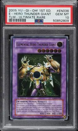 YUGIOH 1ST TLM-EN036 ELEMENTAL HERO THUNDER GIANT ULT PSA 10 GEM MINT #50852809 - Image 1
