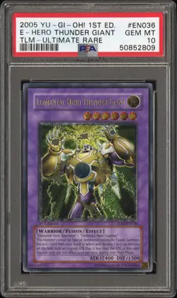 YUGIOH 1ST TLM-EN036 ELEMENTAL HERO THUNDER GIANT ULT PSA 10 GEM MINT #50852809 - Image 3