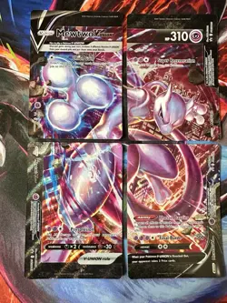 Mewtwo V-UNION SET OF 4 SWSH: Sword & Shield Promo Cards NEW - Image 1