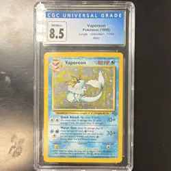 Pokemon TCG Vaporeon Jungle Unlimited 12/64 CGC 8.5 1999 Holo Rare English - Image 1