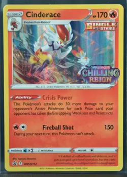 Cinderace SWSH112 SWSH Prerelease Promo Stamped 2021 Rare Holo Pokemon TCG - NM - Image 1