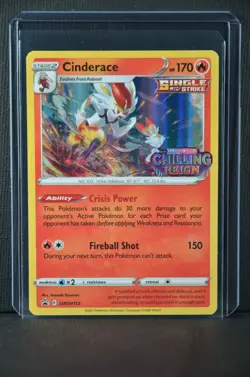 Cinderace SWSH112 SWSH Prerelease Promo Stamped 2021 Rare Holo Pokemon TCG - NM - Image 2