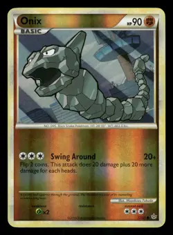 Pokemon Onix (57) Common Unleashed 57/95 LP Reverse Holo - Image 1