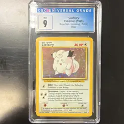 Pokemon TCG Clefairy Base Set Unlimited CGC 9 1999 5/102 Holo Rare English - Image 1