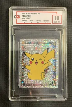 1999 Pokemon Pikachu S6 Holo Prism Merlin Series 1 Sticker - Image 1