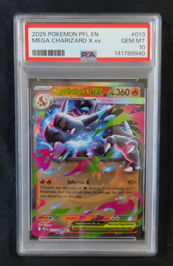 PSA 10 Mega Charizard X Ex 013/094 Pokemon Phantasmal Flames 2025 Gem Mint - Image 1