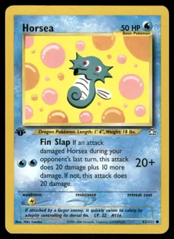 Pokemon Cards Horsea 62/111 1ST EDITION Neo Genesis Common LP *2 - Image 1