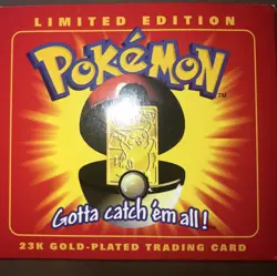 1999 Burger King Pokemon 23K Gold-Plated PIKACHU Trading Card LTD ED New Sealed - Image 2