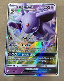 Pokemon Card - Espeon GX Sun & Moon Base Set 61/149 Ultra Rare - Image 1
