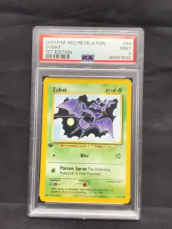 Pokemon Cards: 1st Edition Neo Revelation Common: Zubat 59/64: PSA 9 - Image 1