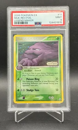 Pokemon Muk 11/92 - Reverse Holo Stamped Rare EX Legend Maker 2006 - PSA 9 MINT - Image 1