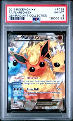 2016 POKEMON GENERATIONS RADIANT COLLECTION FLAREON EX #RC28 PSA 8 NM #125066132 - Image 1