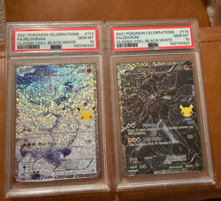 2021 Pokemon Celebrations Reshiram #113 & Zekrom #114 PSA 10 Set - Image 1
