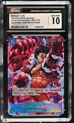 Monkey D. Luffy ONE PIECE Japanese OP11-118 Fist of Divine Speed CGC GEM MINT 10 - Image 1