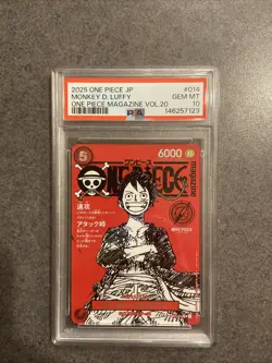 2025 One Piece JP Monkey D. Luffy One Piece Magazine Vol. 20 PSA 10 Gem Mint - Image 1