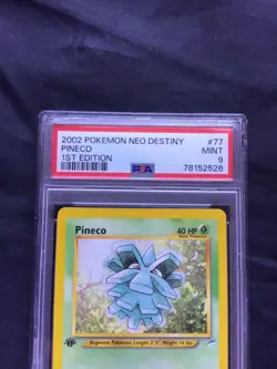 Pokemon Cards: 1st Edition Neo Destiny Common: Pineco 77/105: PSA 9 - Image 3