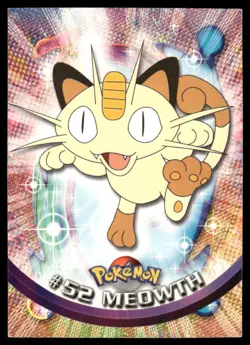 Pokemon Cards Meowth #52 Topps Trading Cards Series 1 LP *2 - Image 1