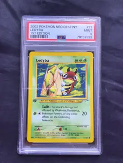 Pokemon Cards: 1st Edition Neo Destiny Common: Ledyba 71/105: PSA 9 - Image 1