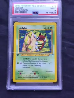 Pokemon Cards: 1st Edition Neo Destiny Common: Ledyba 71/105: PSA 9 - Image 2