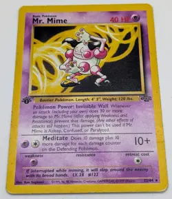 Mr. Mime 22/64 Pokemon Jungle 1st Edition Rare Card WOTC Wizards Nintendo - Image 3