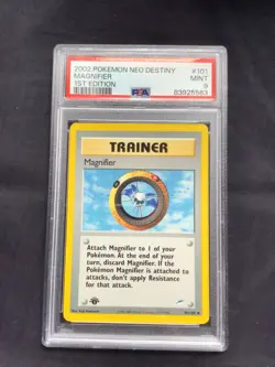 Pokemon Cards: 1st Edition Neo Destiny Uncommon: Magnifier 101/105: PSA 9 - Image 1