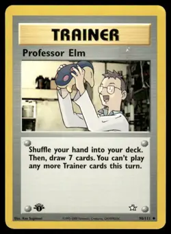 Pokemon Cards Professor Elm 96/111 1ST EDITION Neo Genesis WOTC Uncommon LP - Image 1