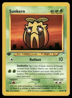 Pokemon Cards Sunkern 83/105 1st Edition Neo Destiny Common LP *4 - Image 1