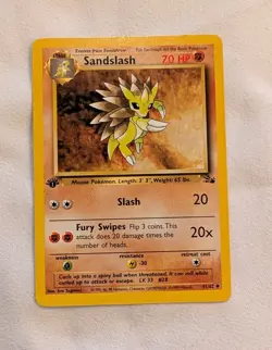 1st Edition Sandslash 41/62 Uncommon 1999 Pokemon Fossil WOTC LP - Image 1