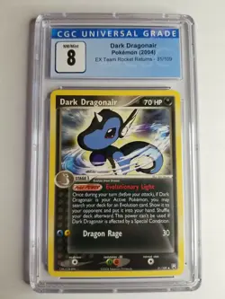 CGC 8 Dark Dragonair 31/109 EX Team Rocket Returns 2004 Pokemon TCG - Image 1