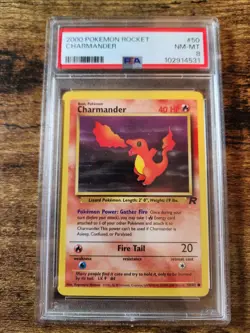 2000 Pokemon Team Rocket TCG Charmander PSA 8 NM-Mint 50/82 - Image 1
