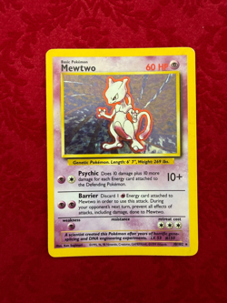 Pokemon TCG Mewtwo Holo 10/102, Base Set (MP) - Image 1