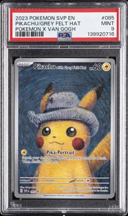 2023 POKEMON SVP EN-SV BLACK STAR PROMO #085 PIKACHU WITH GREY FELT HAT PSA 9 - Image 1