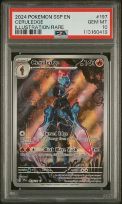 2024 POKEMON SSP EN-SURGING SPARKS ILLUSTRATION RARE #197 CERULEDGE PSA 10 - Image 1