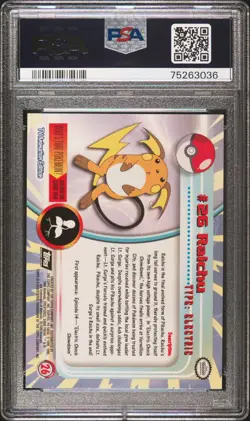 PSA 10 GEM MINT Riachu Topps Foil Pokemon TV #26 Black Label 2nd Print LOW POP! - Image 2