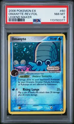 PSA 8 NM/MINT Crying Omanyte 60/92 Reverse Holo Pokemon Legend Maker Low Pop - Image 1