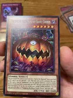 Yu Gi Oh Pumpking The King of Grave Ghost MZMU-EN001 Secret Rare Mint Condition - Image 4