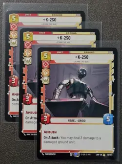 Star Wars Unlimited K-2SO LAW 79/264 RARE Card - Lawless Time 3x Playset - Image 1