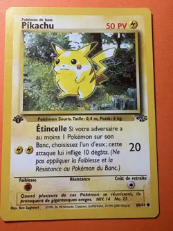 Pikachu Jungle 60/64 Pokemon Card (LP, French) - 1st Edition - Image 1