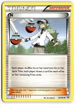 Pokemon TCG N (Supporter) 92/101 Noble Victories Regular - Image 1
