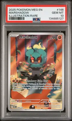 2025 Pokemon Mega Evolution MARSHADOW Illustration Rare #146 PSA 10 Gem Mint - Image 1