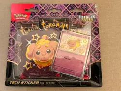 Pokemon Paldean Fates Tech Sticker Collection 3 Booster Pack Blister- Fidough - Image 1