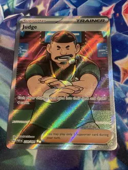 Pokemon TCG Judge 228/091 Ultra Rare Paldean Fates NM/M - Image 1