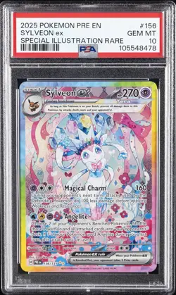2025 POKEMON PRE EN-PRISMATIC EVOLUTIONS #156 SYLVEON EX PSA 10 - Image 1