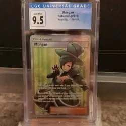 Pokemon Morgan Team Up 178/181 Full Art Holo Ultra Rare 2019 CGC 9.5 - Image 1
