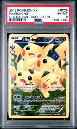 2016 POKEMON GENERATIONS RADIANT COLLECTION PIKACHU #RC29 PSA 8 NM #115814134 - Image 1