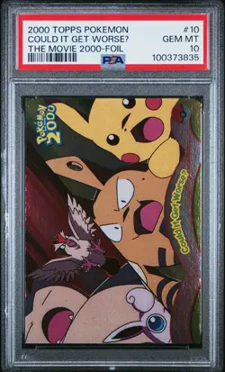 2000 TOPPS POKEMON THE MOVIE 2000 FOIL #10 COULD IT GET WORSEU PSA 10 - Image 1