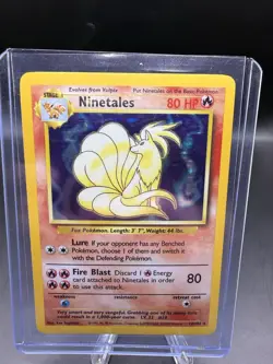 Pokemon TCG Ninetales Base Set Holo Rare Card 12/102 Unlimited - Image 1